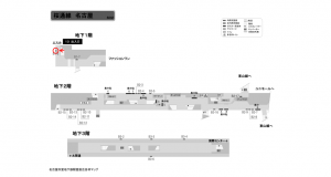 名古屋地下鉄／名古屋駅／桜通線№B1-6№6駅看板、位置図