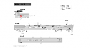 名古屋地下鉄／名古屋駅／桜通線№B1-7№7駅看板、位置図