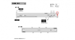 名古屋地下鉄／黒川駅／名城線№B1-6№6駅看板、位置図