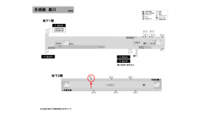 名古屋地下鉄／黒川駅／名城線№B2-1№1駅看板、位置図