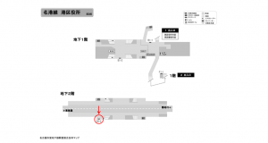 名古屋地下鉄／港区役所駅／名港線№B2-2№2駅看板、位置図