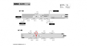 名古屋地下鉄／丸の内駅／鶴舞線№B2-6№6駅看板、位置図