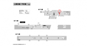 名古屋地下鉄／平安通駅／上飯田線№B2-4№4駅看板、位置図