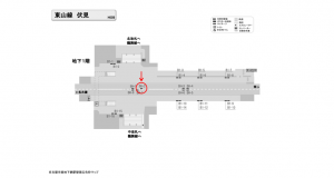 名古屋地下鉄／伏見駅／東山線№BH-2№2駅看板、位置図