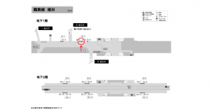 名古屋地下鉄／植田駅／鶴舞線№B1-4№4駅看板、位置図