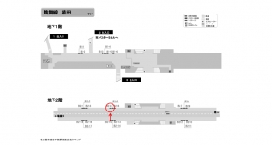 名古屋地下鉄／植田駅／鶴舞線№B2-4№4駅看板、位置図