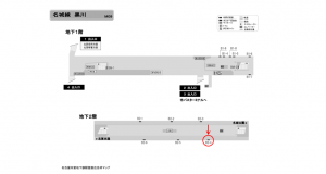 名古屋地下鉄／黒川駅／名城線№B2-4№4駅看板、位置図