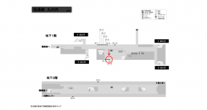 名古屋地下鉄／丸の内駅／桜通線№B1-7№7駅看板、位置図