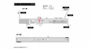 名古屋地下鉄／瑞穂運動場西駅／桜通線№B1-1№1駅看板、位置図