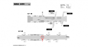 名古屋地下鉄／浅間町駅／鶴舞線№BH-1№1駅看板、位置図