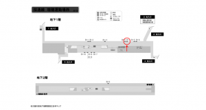 名古屋地下鉄／瑞穂運動場西駅／桜通線№B1-4№4駅看板、位置図