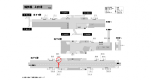 名古屋地下鉄／上前津駅／鶴舞線№B3-6№6駅看板、位置図