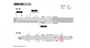 名古屋地下鉄／植田駅／鶴舞線№B2-10№10駅看板、位置図