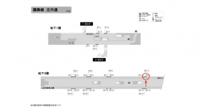 名古屋地下鉄／庄内通駅／鶴舞線№B3-12№12駅看板、位置図