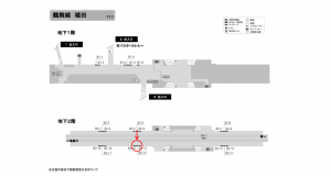 名古屋地下鉄／植田駅／鶴舞線№B2-14№14駅看板、位置図