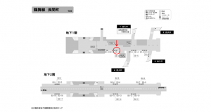 名古屋地下鉄／浅間町駅／鶴舞線№B1-7№7駅看板、位置図