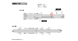 名古屋地下鉄／平針駅／鶴舞線№B1-4№4駅看板、位置図