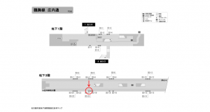 名古屋地下鉄／庄内通駅／鶴舞線№B3-21№21駅看板、位置図