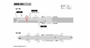 名古屋地下鉄／植田駅／鶴舞線№B1-2№2駅看板、位置図