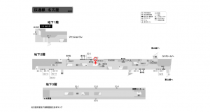 名古屋地下鉄／名古屋駅／桜通線№B2-5№5駅看板、位置図