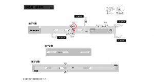 名古屋地下鉄／桜本町駅／桜通線№B1-3№3駅看板、位置図