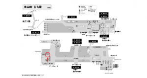 名古屋地下鉄／名古屋駅／東山線№B1-12№12駅看板、位置図