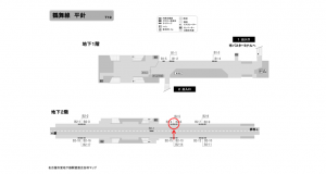 名古屋地下鉄／平針駅／鶴舞線№B2-5№5駅看板、位置図