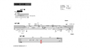 名古屋地下鉄／名古屋駅／桜通線№B3-6№6駅看板、位置図