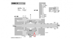 名古屋地下鉄／栄駅／名城線№B3-27№27駅看板、位置図