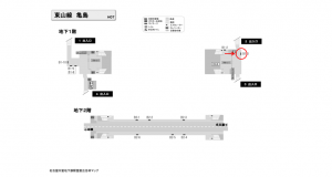 名古屋地下鉄／亀島駅／東山線№B1-3№3駅看板、位置図