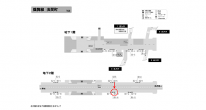 名古屋地下鉄／浅間町駅／鶴舞線№B2-13№13駅看板、位置図