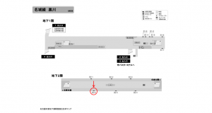 名古屋地下鉄／黒川駅／名城線№B2-6№6駅看板、位置図