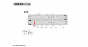 名古屋地下鉄／金山駅／名城線№B3-18№18駅看板、位置図