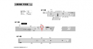 名古屋地下鉄／平安通駅／上飯田線№B3-2№2駅看板、位置図