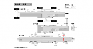 名古屋地下鉄／上前津駅／鶴舞線№B3-12№12駅看板、位置図