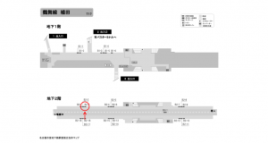 名古屋地下鉄／植田駅／鶴舞線№B2-3№3駅看板、位置図