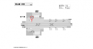 名古屋地下鉄／伏見駅／東山線№B1-2№2駅看板、位置図