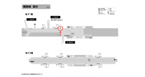 名古屋地下鉄／植田駅／鶴舞線№B1-6№6駅看板、位置図