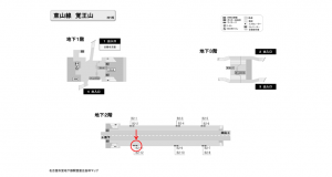 名古屋地下鉄／覚王山駅／東山線№B2-11№11駅看板、位置図