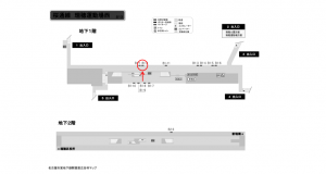 名古屋地下鉄／瑞穂運動場西駅／桜通線№B1-2№2駅看板、位置図