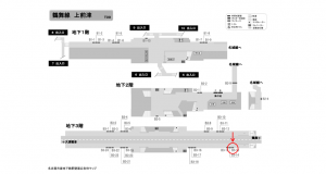 名古屋地下鉄／上前津駅／鶴舞線№B3-13№13駅看板、位置図