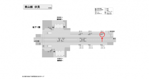 名古屋地下鉄／伏見駅／東山線№B1-8№8駅看板、位置図