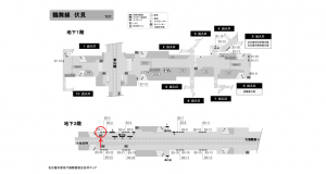 名古屋地下鉄／伏見駅／鶴舞線№B3-1№1駅看板、位置図