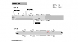 名古屋地下鉄／植田駅／鶴舞線№BH-1№1駅看板、位置図