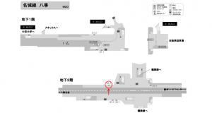 名古屋地下鉄／八事駅／名城線№B2-3№3駅看板、位置図