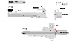 名古屋地下鉄／八事駅／名城線№B2-4№4駅看板、位置図