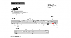 名古屋地下鉄／名古屋駅／桜通線№B2-9№9駅看板、位置図