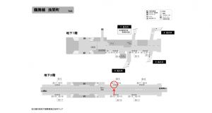 名古屋地下鉄／浅間町駅／鶴舞線№B2-4№4駅看板、位置図