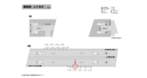 名古屋地下鉄／上小田井駅／鶴舞線№F2-7№7駅看板、位置図