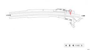 名鉄／本星崎駅／／№110駅看板、位置図